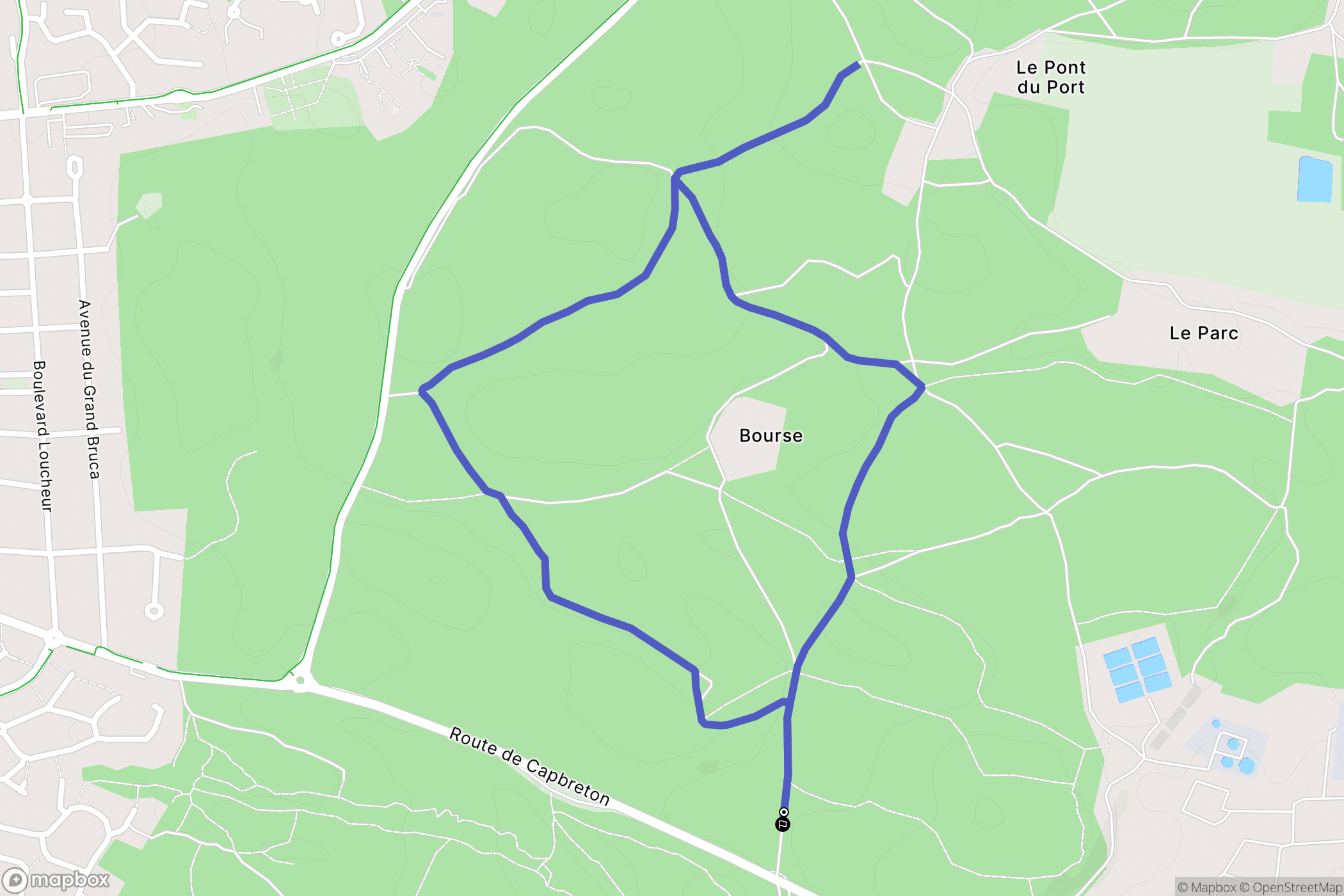Capbreton : carte du parcours de randonnée - France