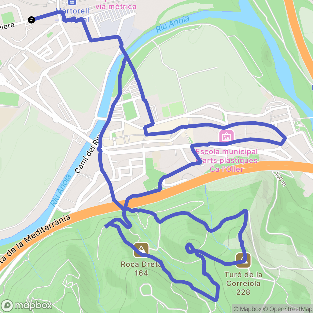 Martorell : carte du parcours de randonnée - Spain