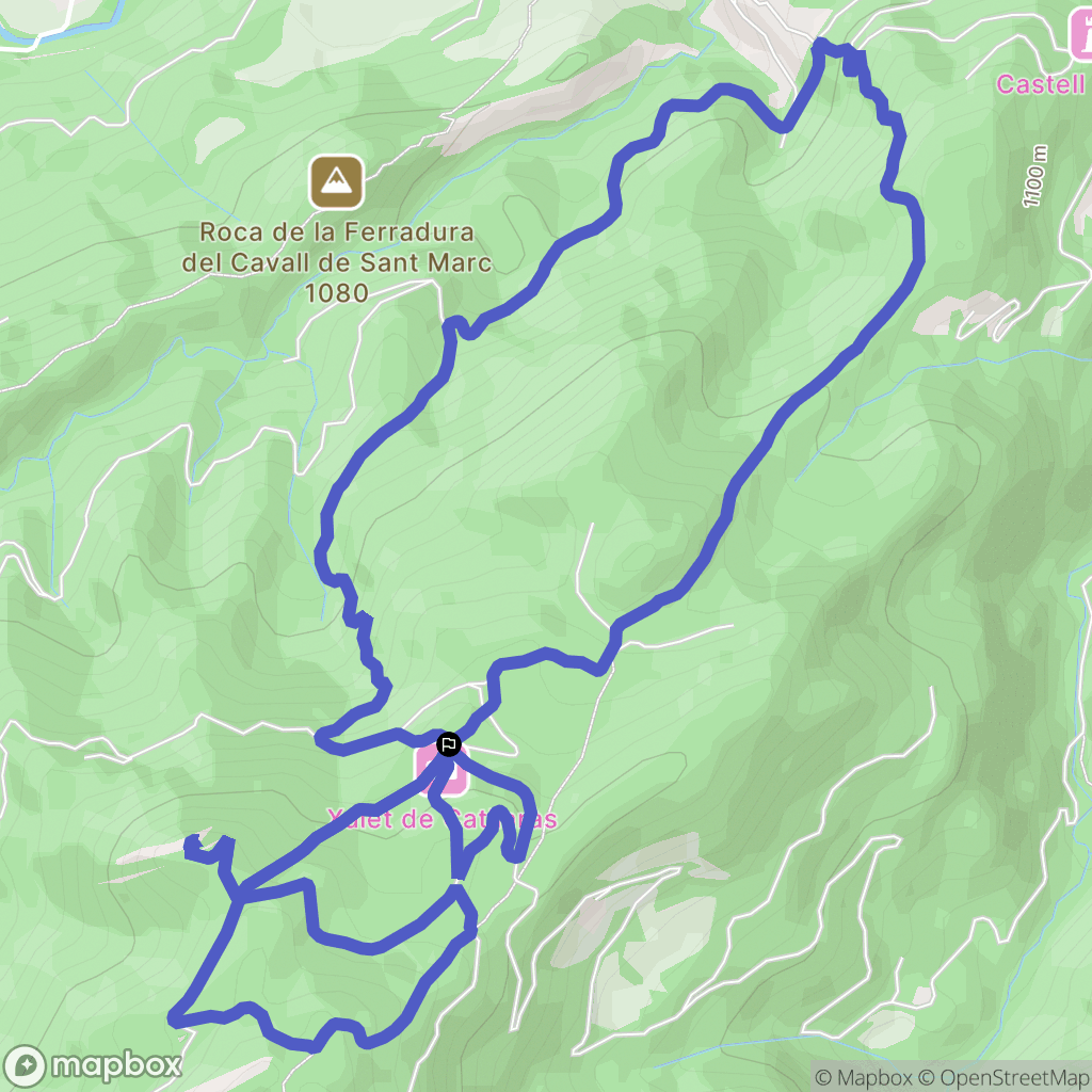 La Pobla de Lillet : carte du parcours de randonnée - Spain