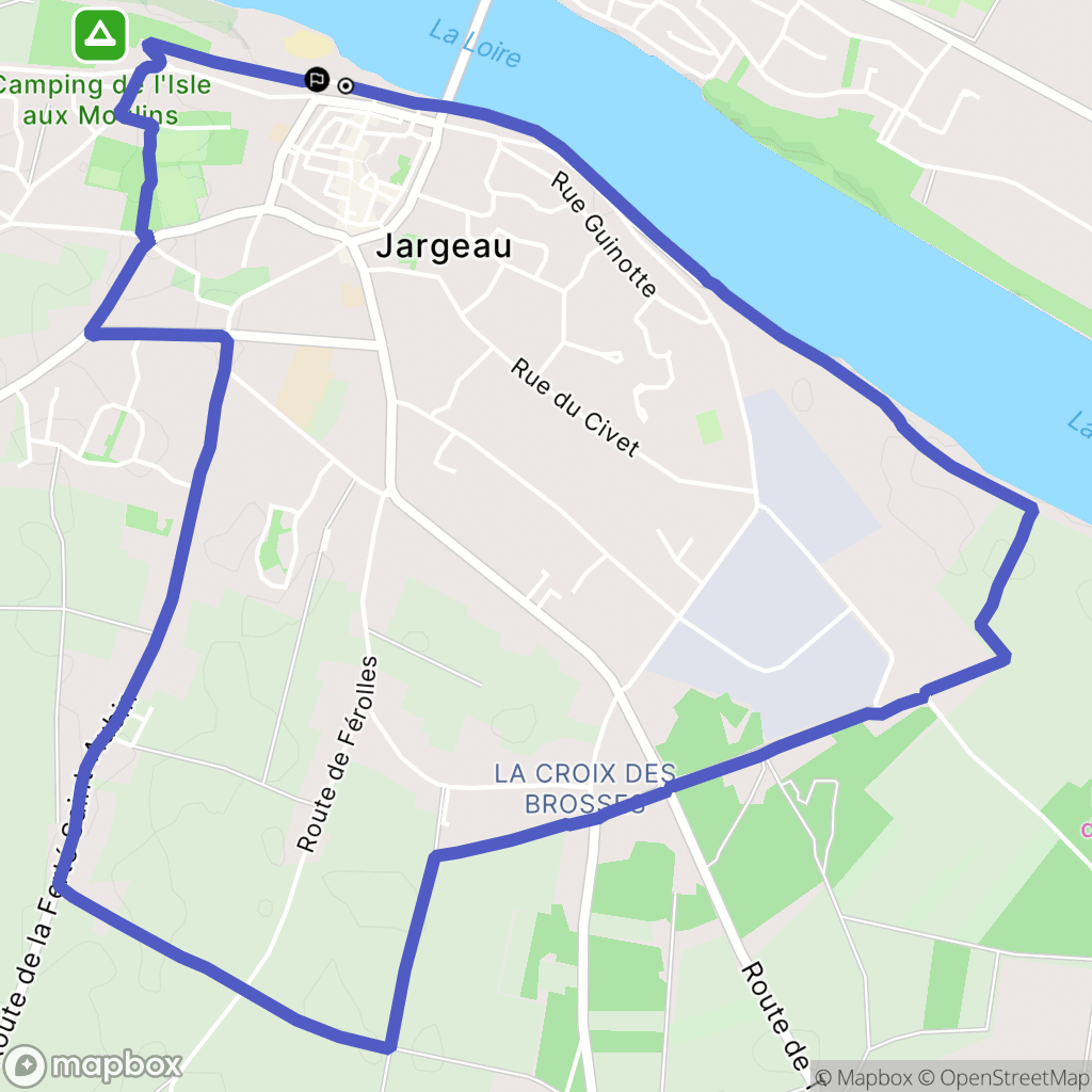 Jargeau : carte du parcours de randonnée - France