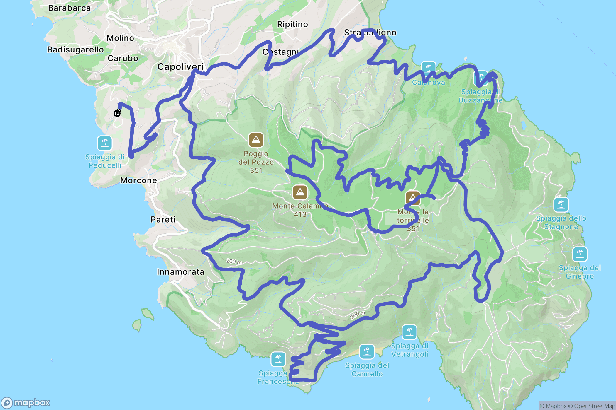  : carte du parcours de randonnée - Italy