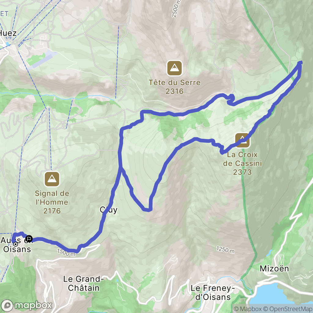 Auris : carte du parcours de randonnée - France