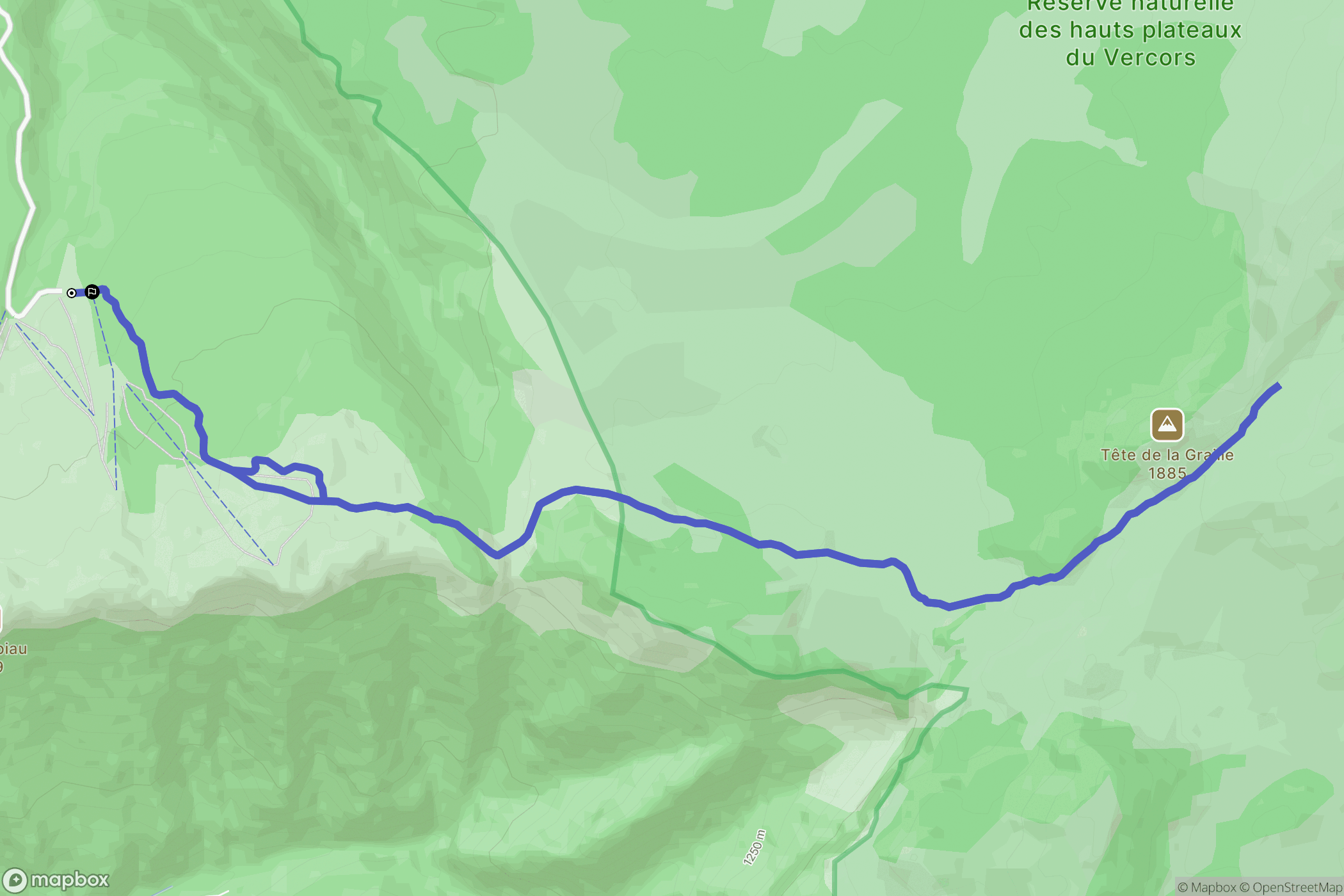 Saint-Agnan-en-Vercors : carte du parcours de randonnée - France