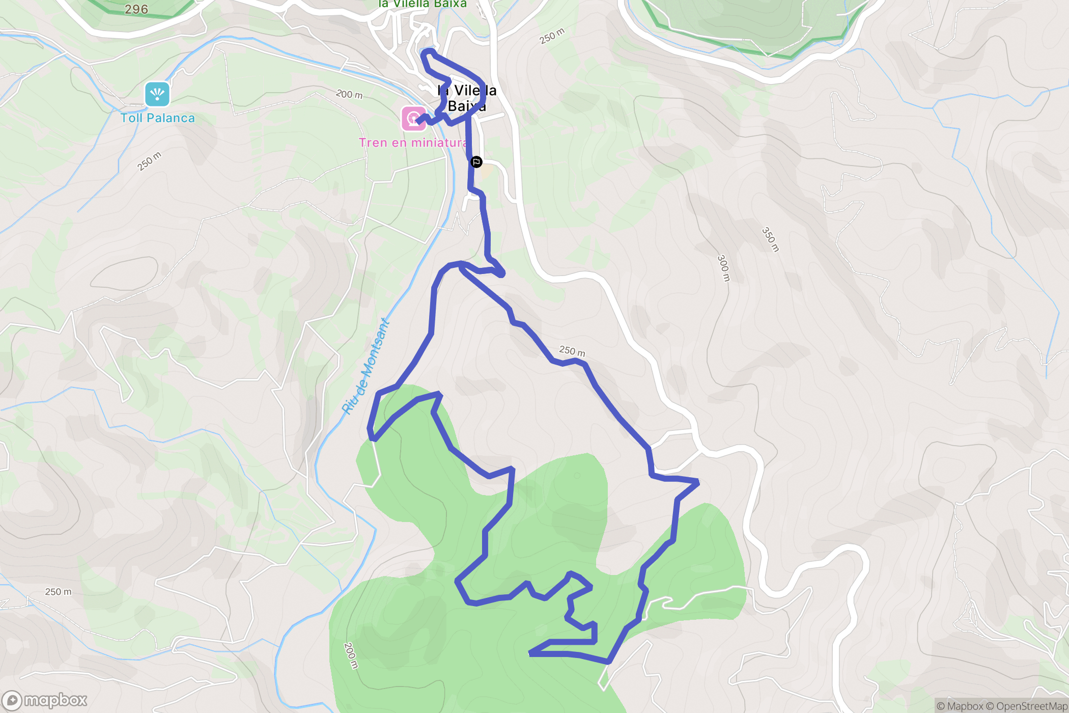 La Vilella Baixa : carte du parcours de randonnée - Spain