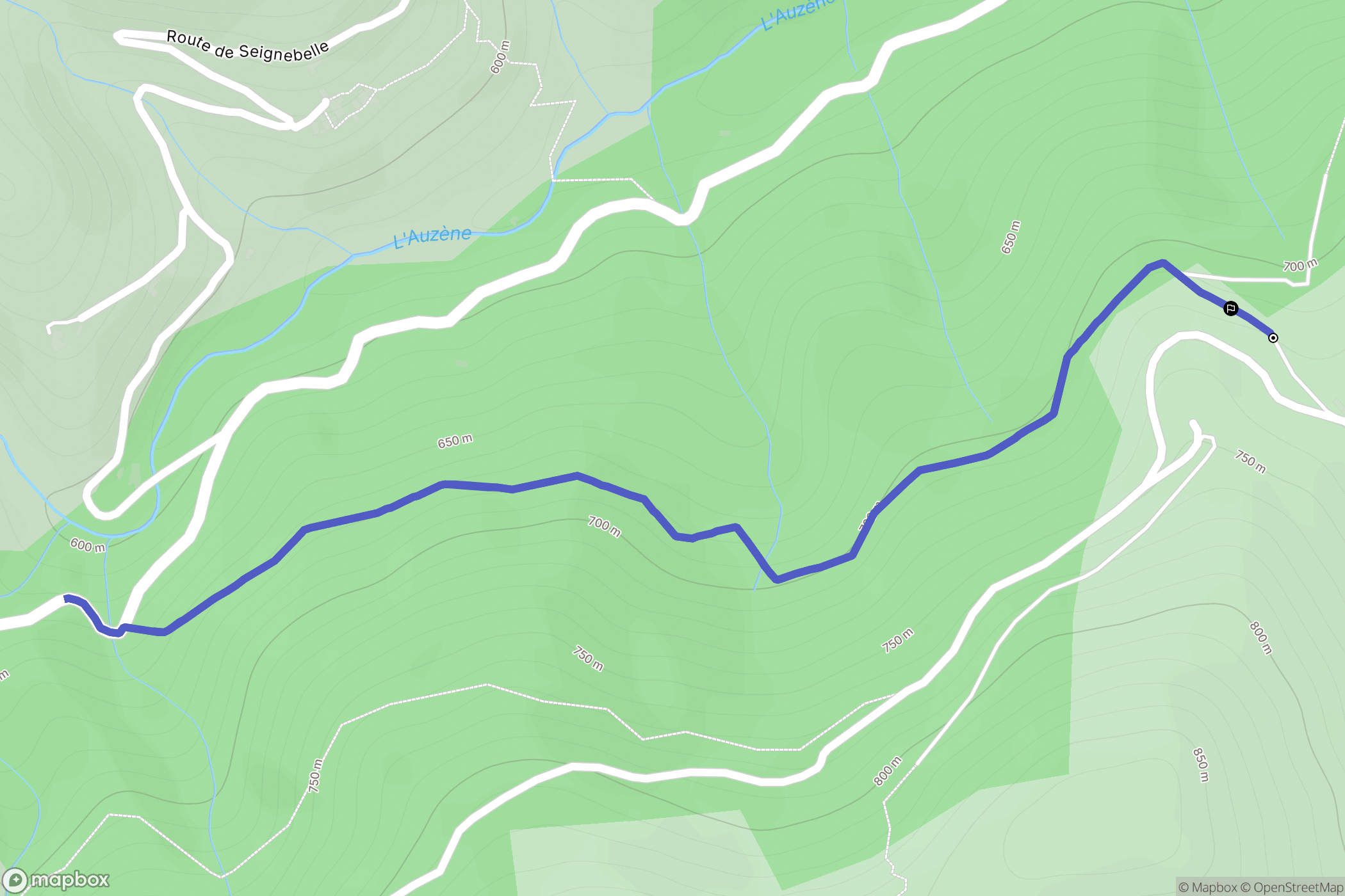 Saint-Julien-du-Gua : carte du parcours de randonnée - France
