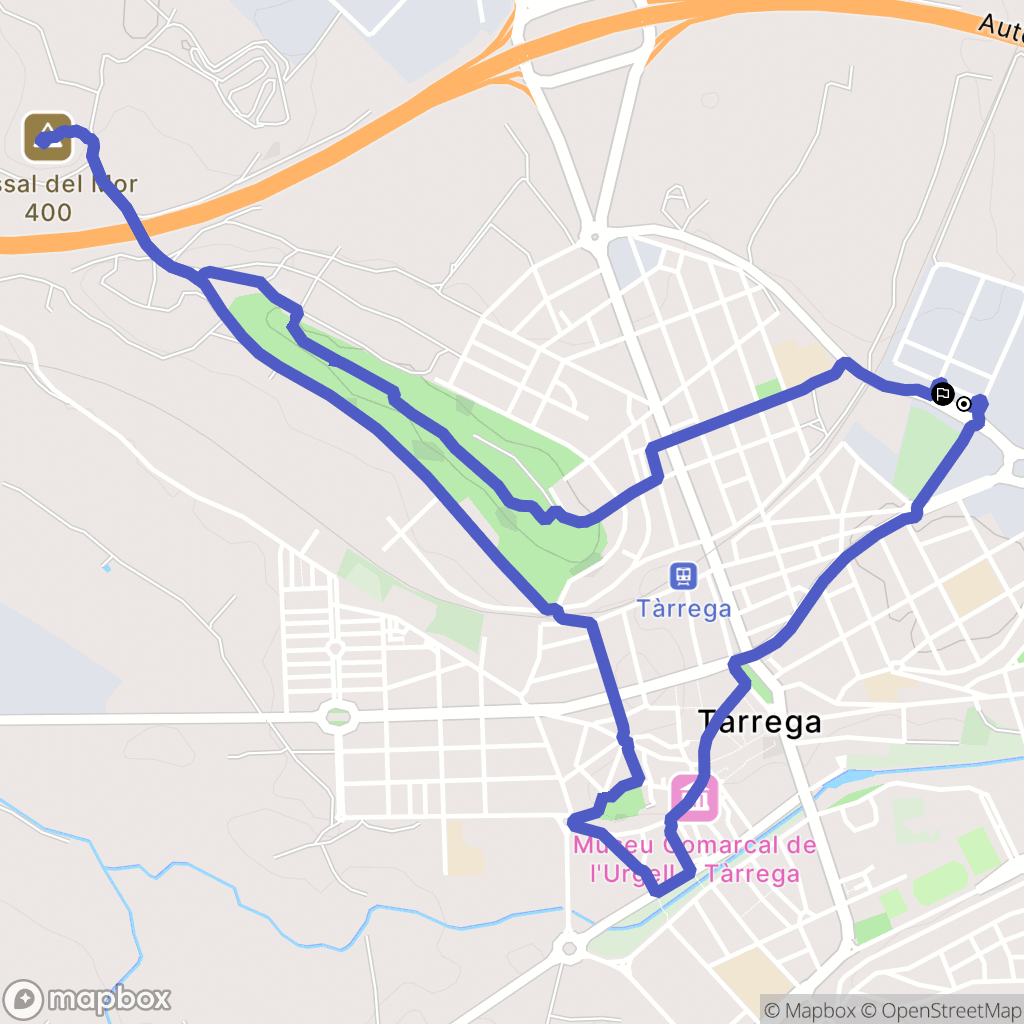Tàrrega : carte du parcours de randonnée - Spain