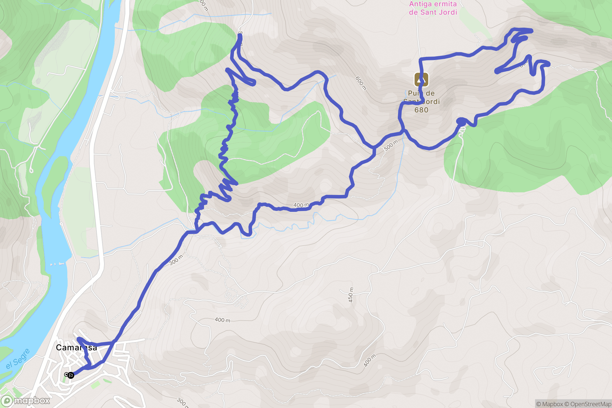 Camarasa : carte du parcours de randonnée - Spain