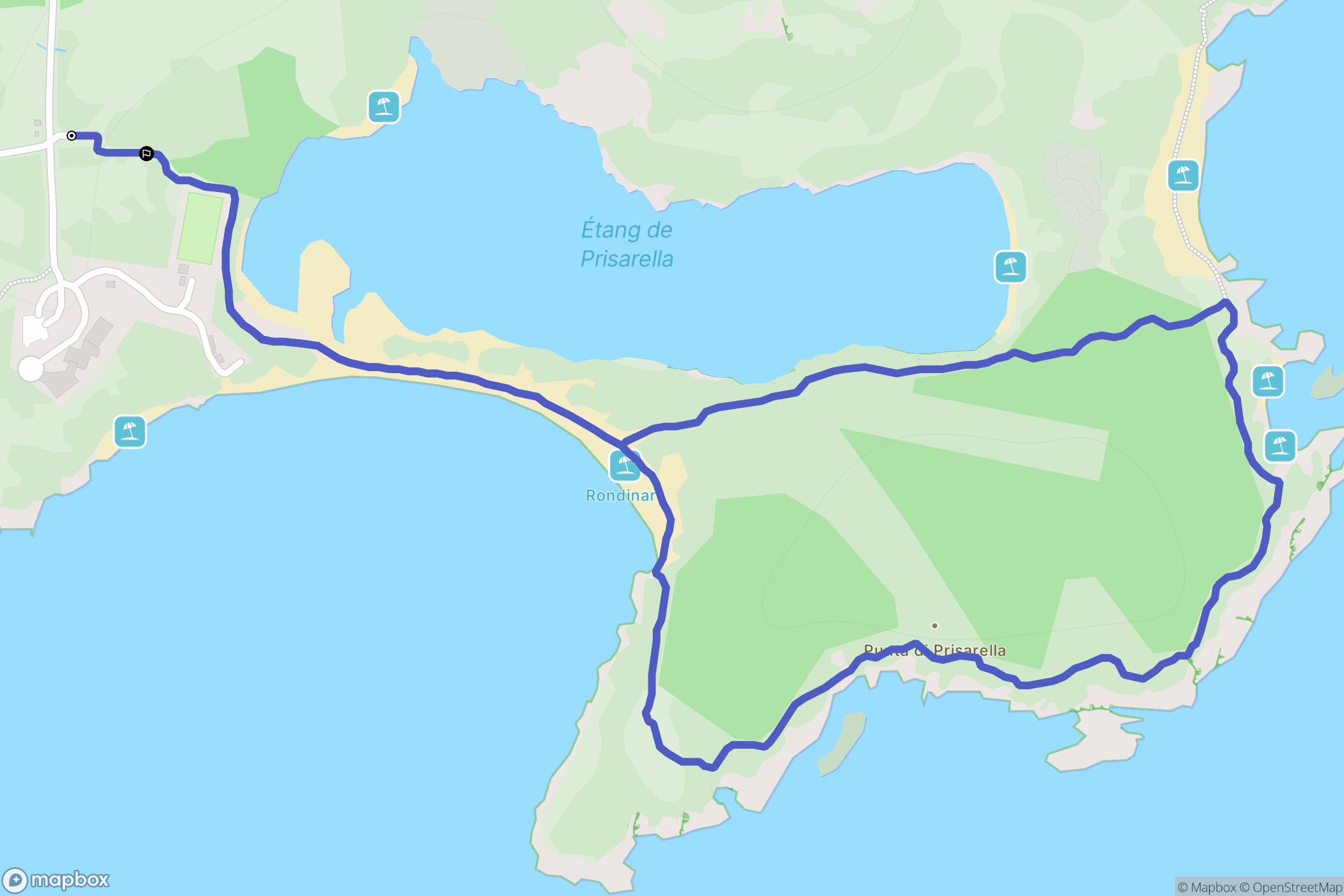 Bonifacio : carte du parcours de randonnée - France