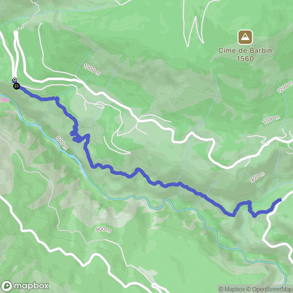 La Palud-sur-Verdon : carte du parcours de randonnée - France