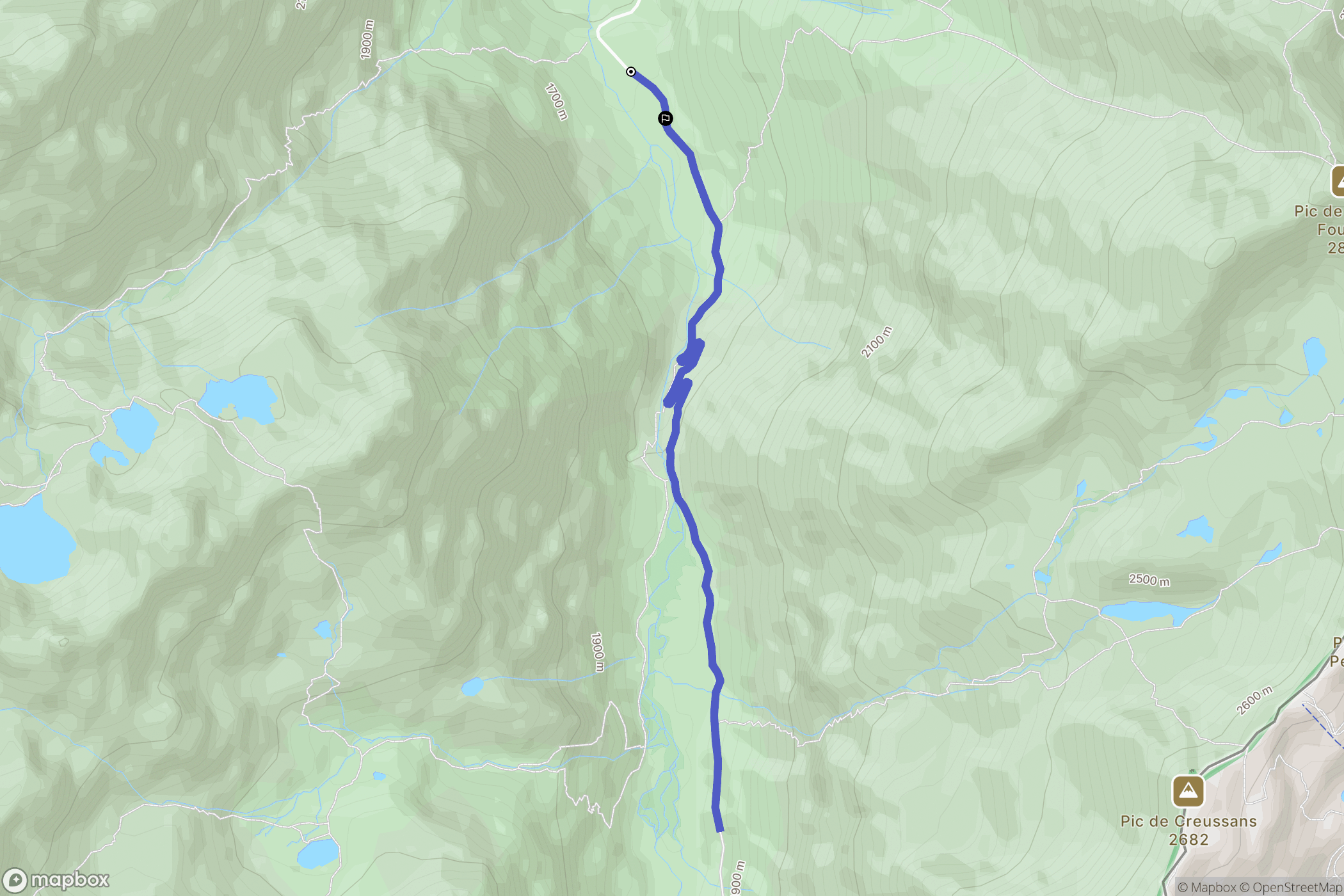 Auzat : carte du parcours de randonnée - France
