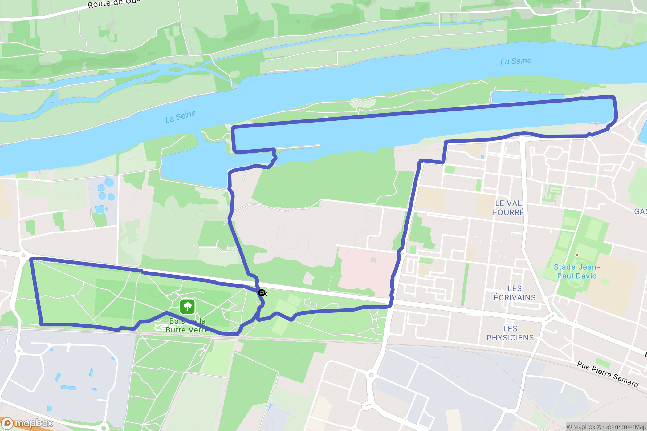 Mantes-la-Jolie : carte du parcours de randonnée - France