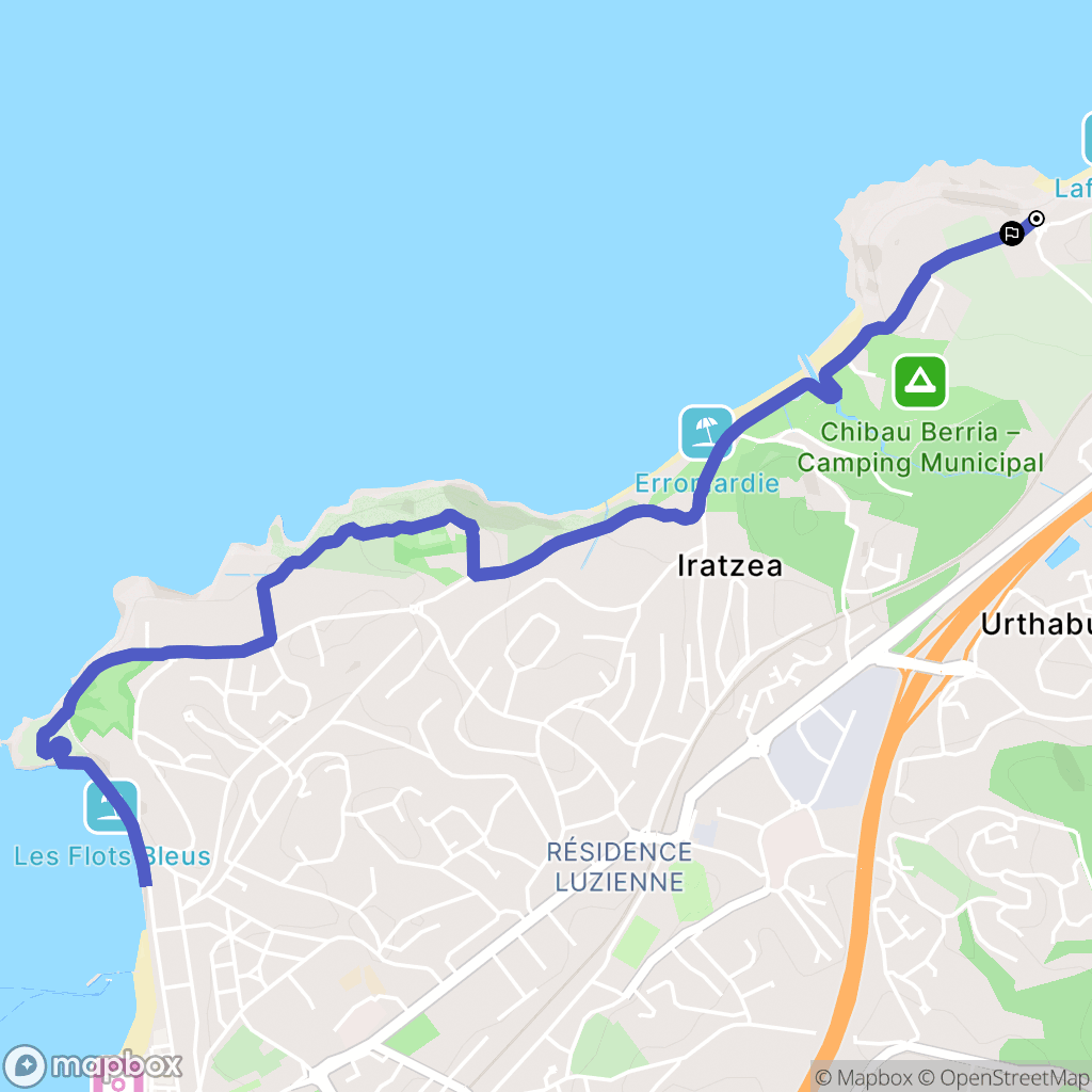 Saint-Jean-de-Luz : carte du parcours de randonnée - France
