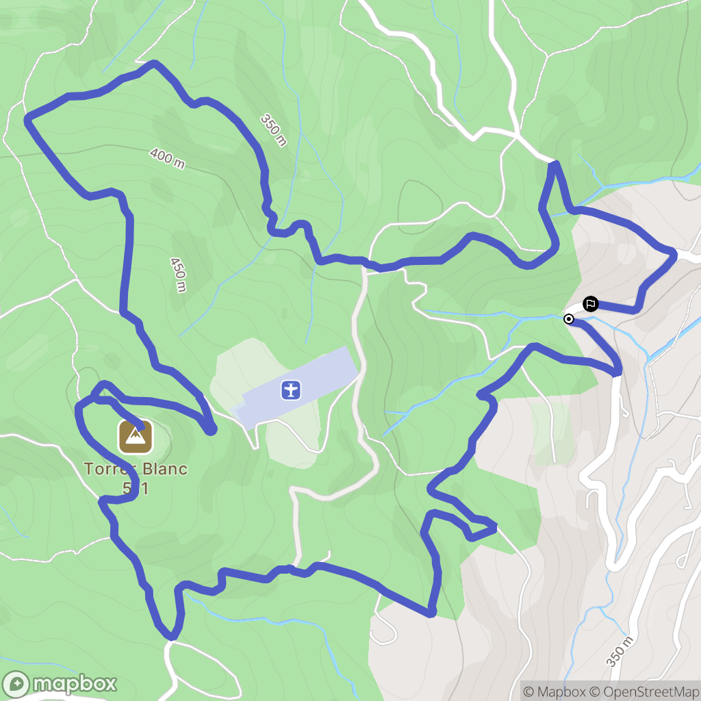 Llauro : carte du parcours de randonnée - France