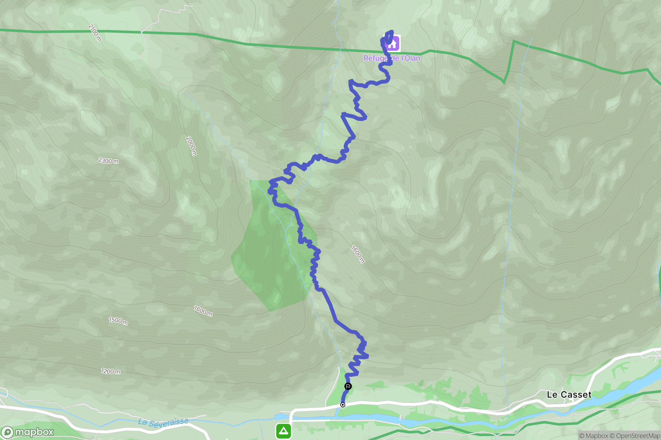 La Chapelle-en-Valgaudémar : carte du parcours de randonnée - France