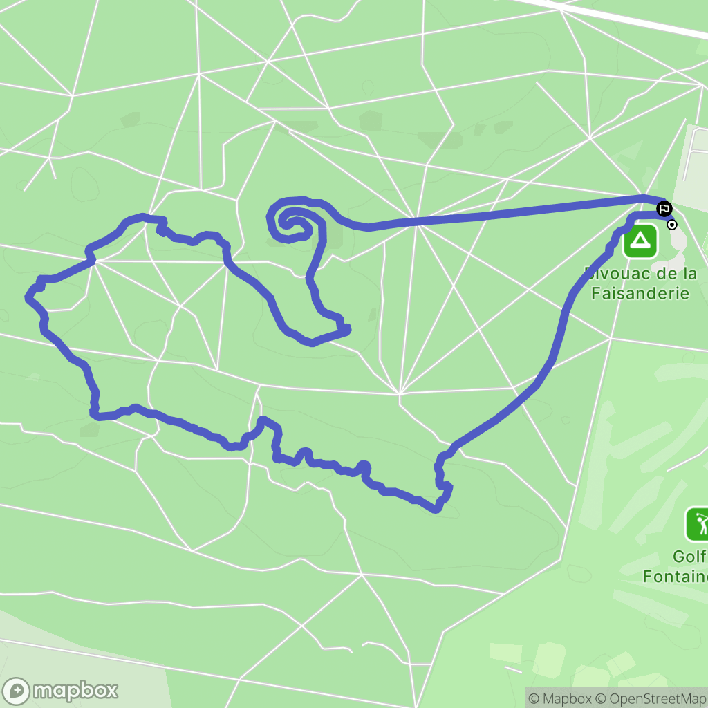 Fontainebleau : carte du parcours de randonnée - France