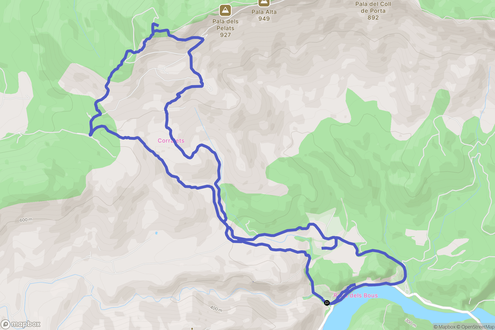 Sant Llorenç de Montgai : carte du parcours de randonnée - Spain