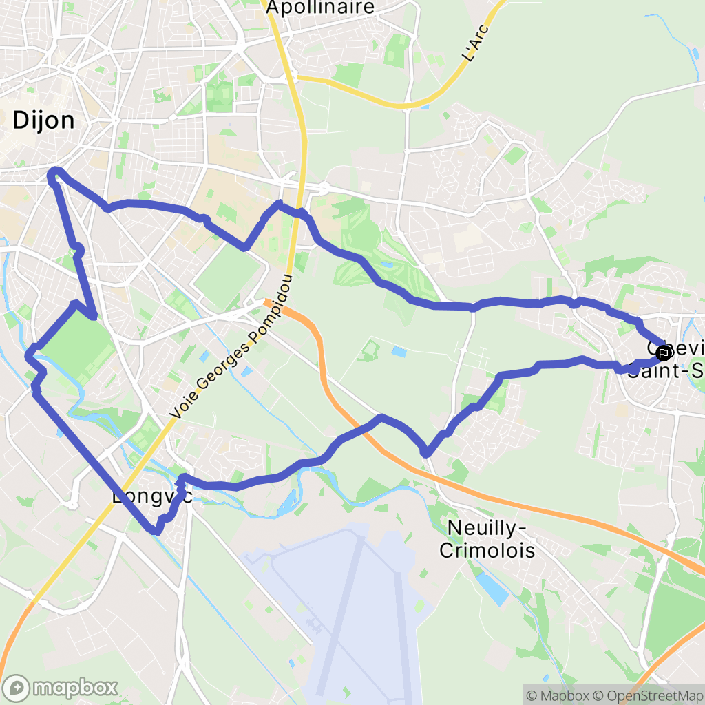 Chevigny-Saint-Sauveur : carte du parcours de randonnée - France