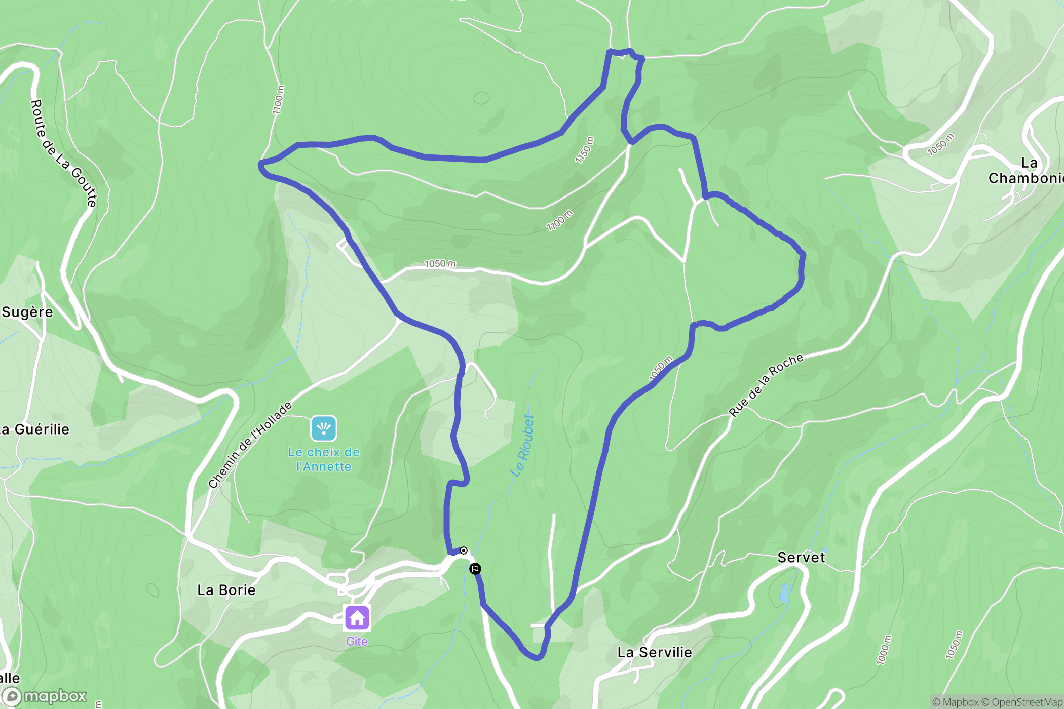 La Renaudie : carte du parcours de randonnée - France