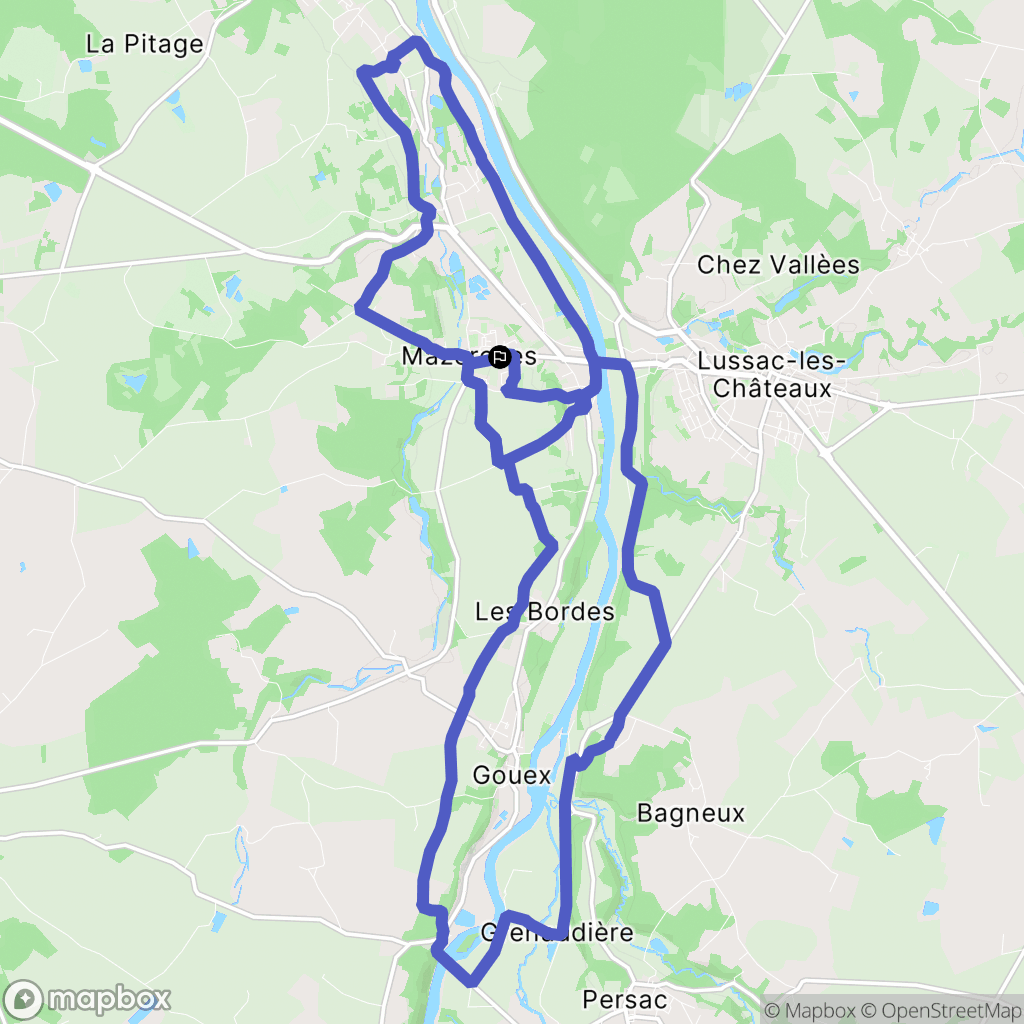 Mazerolles : carte du parcours de randonnée - France