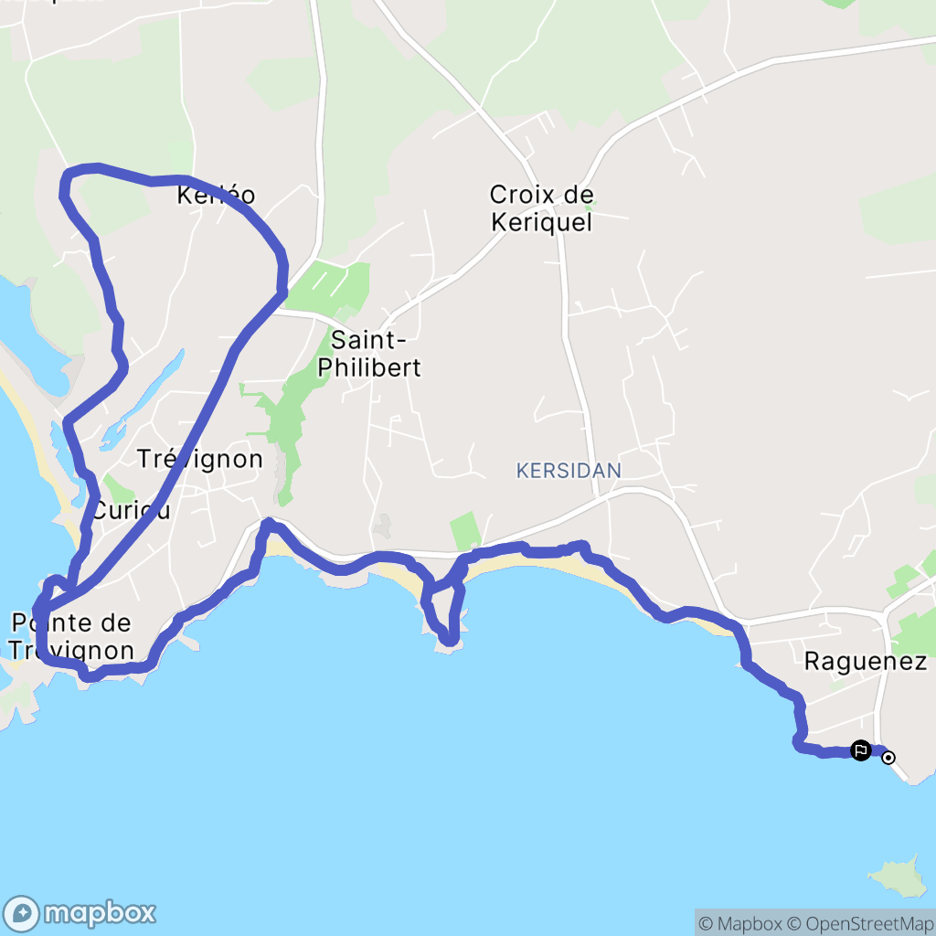 Névez : carte du parcours de randonnée - France