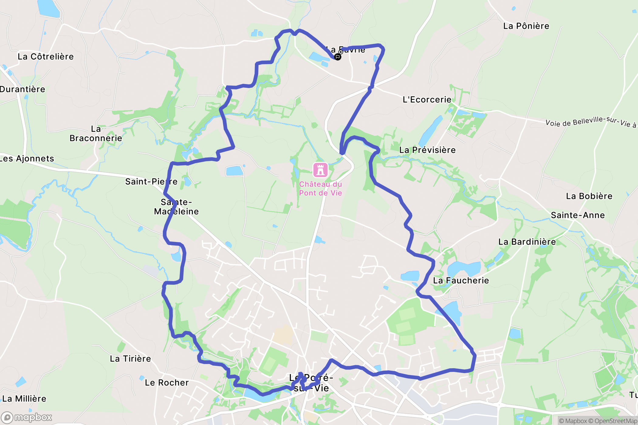 Le Poiré-sur-Vie : carte du parcours de randonnée - France