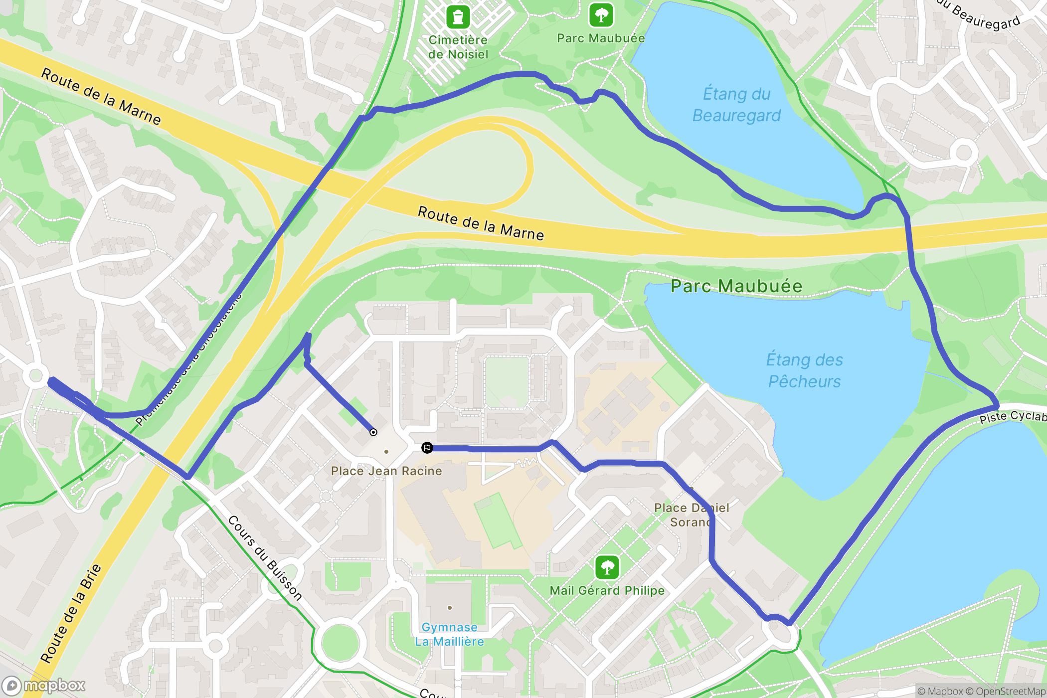 Noisiel : carte du parcours de randonnée - France