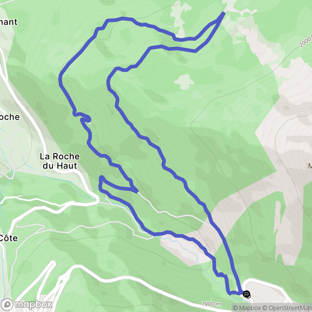 La Plagne Tarentaise : carte du parcours de randonnée - France