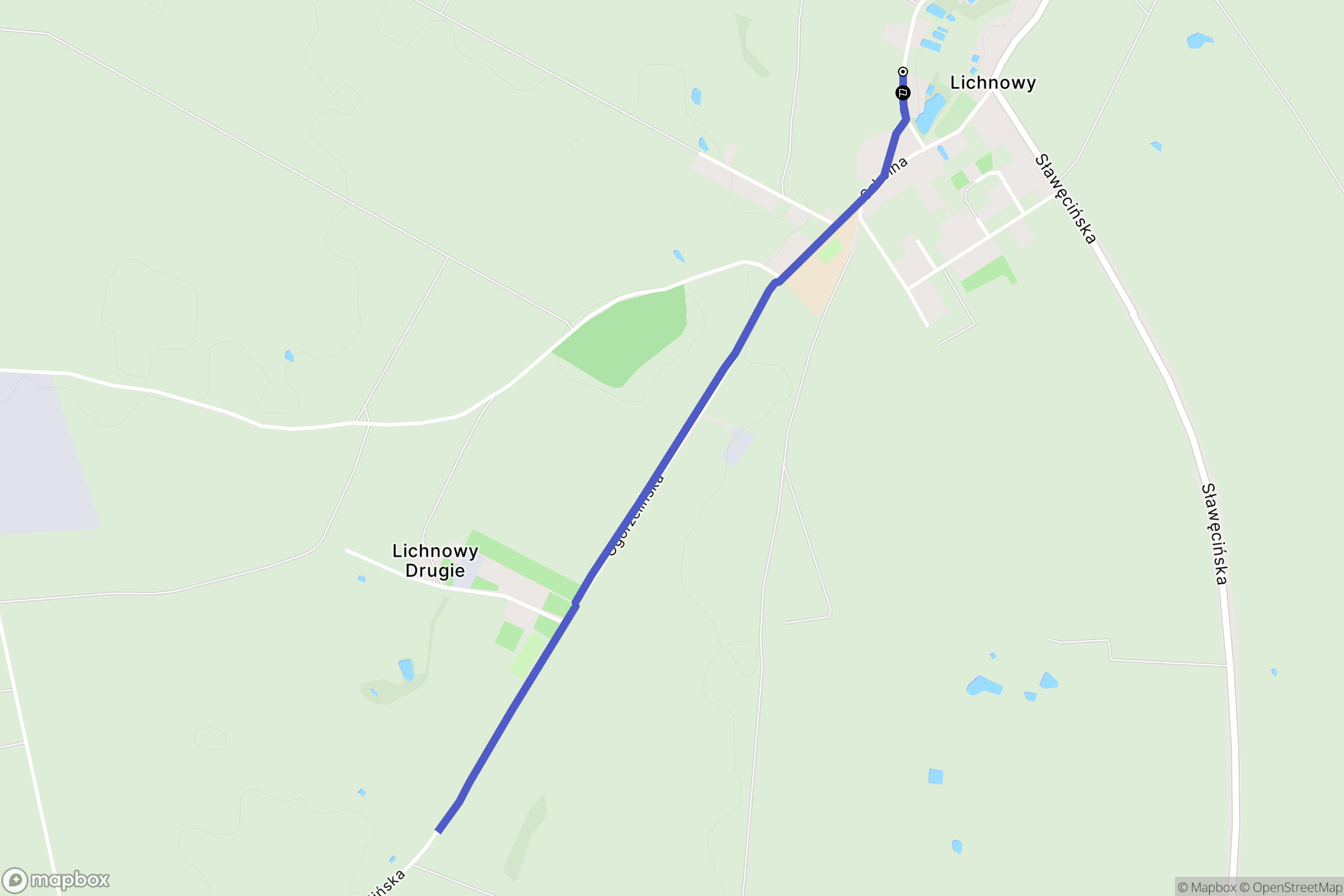 Lichnowy: mapa trasy - Poland