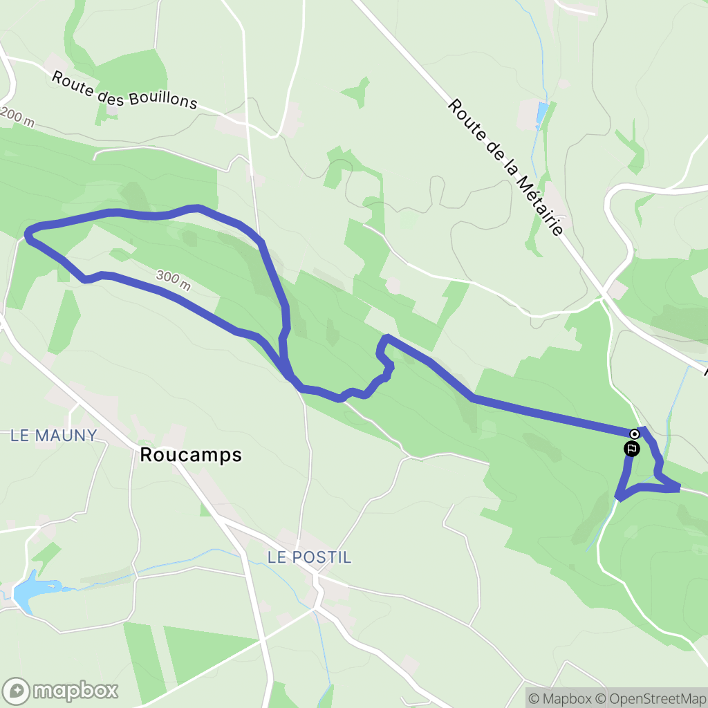 Les Monts d'Aunay : carte du parcours de randonnée - France