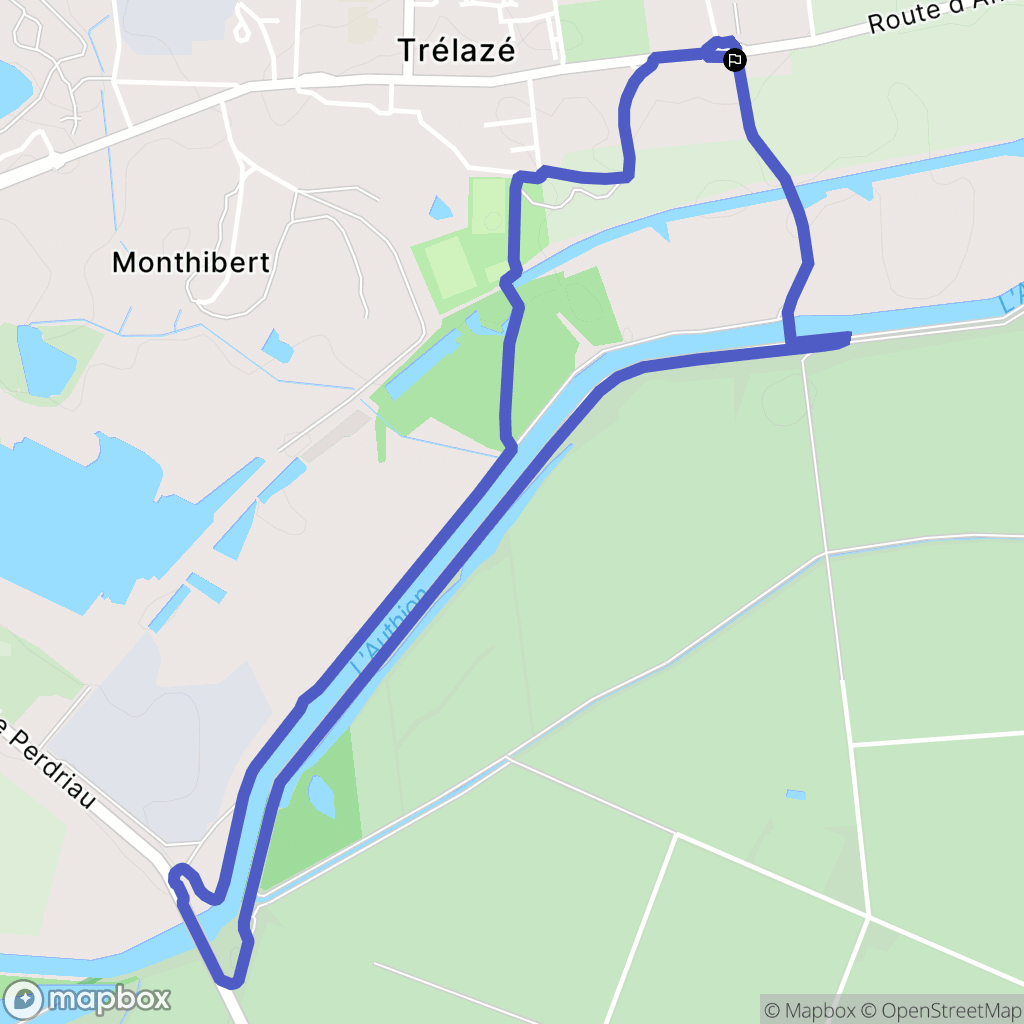 Trélazé : carte du parcours de randonnée - France