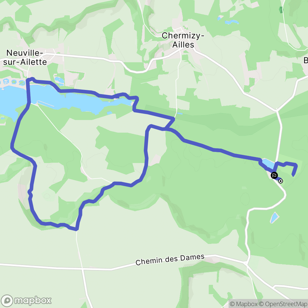 Bouconville-Vauclair : carte du parcours de randonnée - France