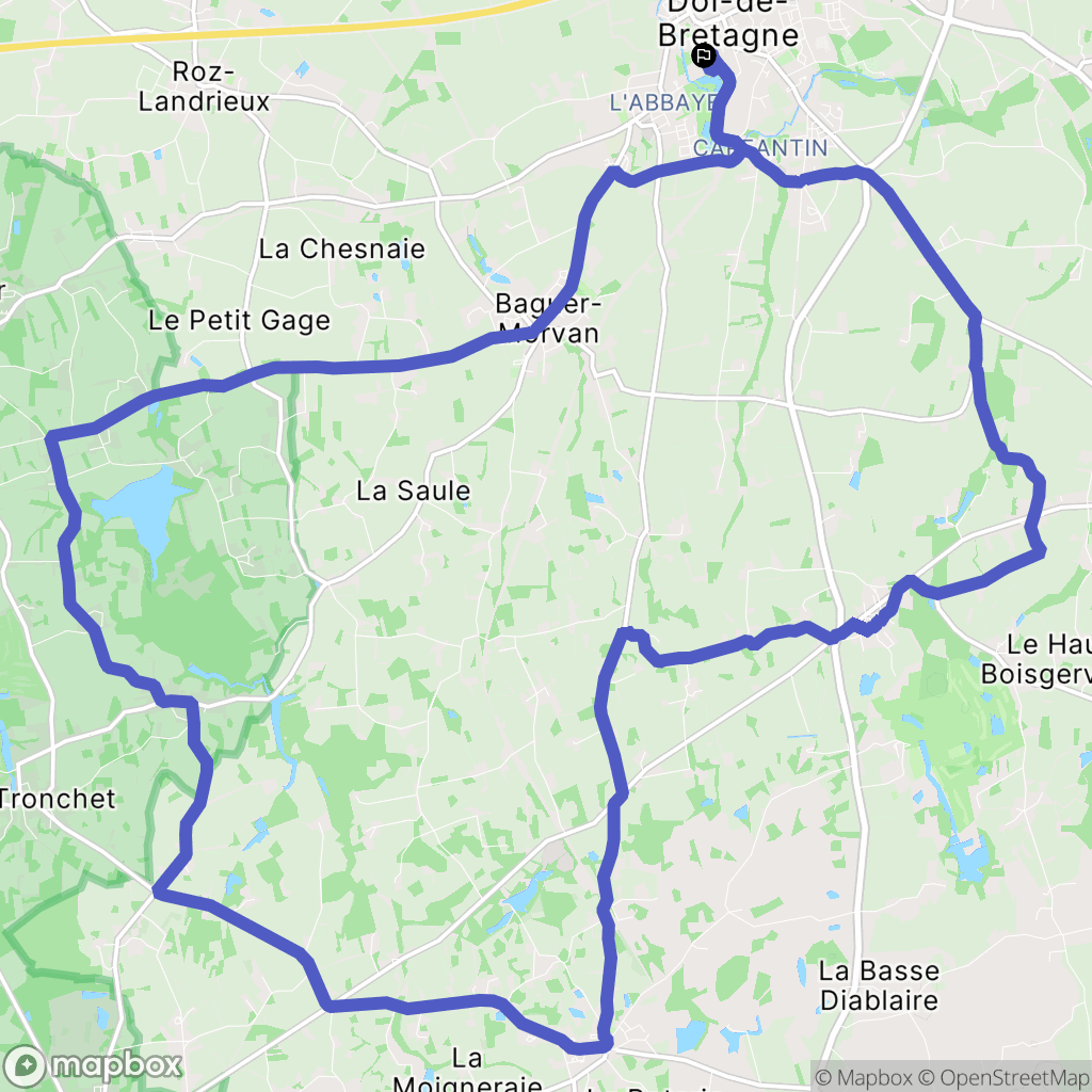 Dol-de-Bretagne : carte du parcours de randonnée - France