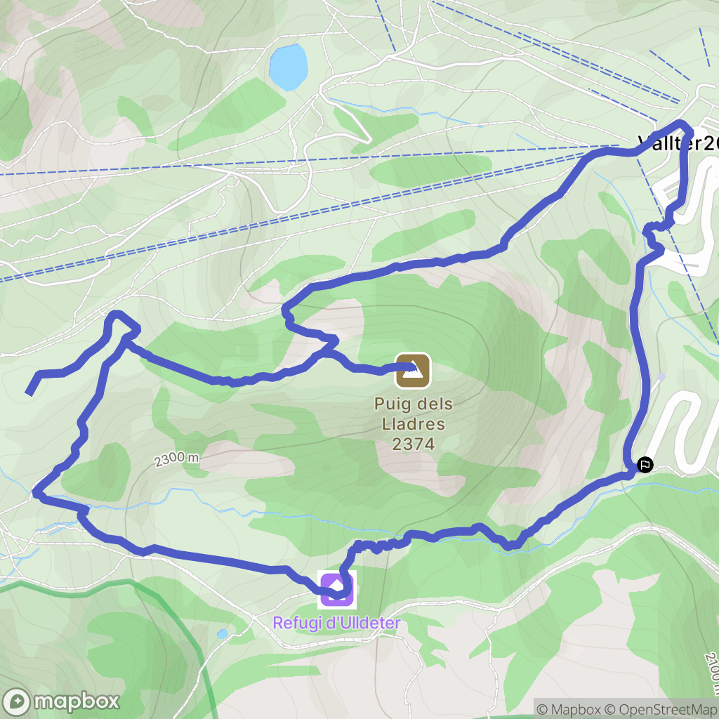 Girona : carte du parcours de randonnée - Spain
