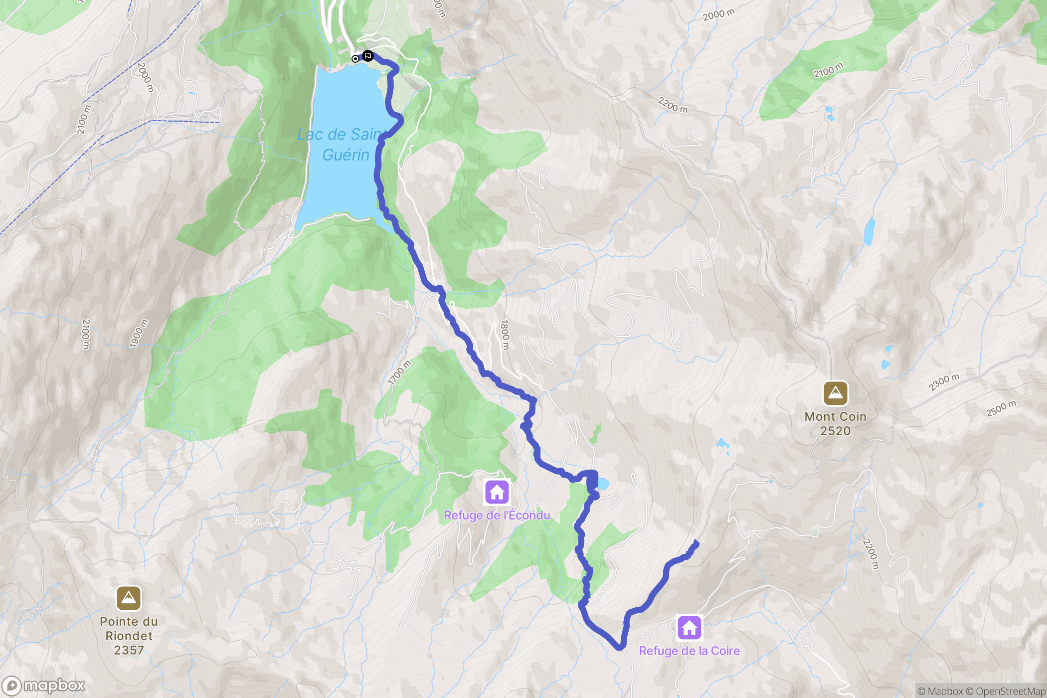 Beaufort : carte du parcours de randonnée - France