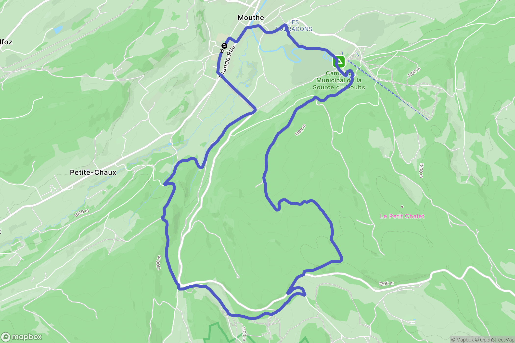 Mouthe : carte du parcours de randonnée - France