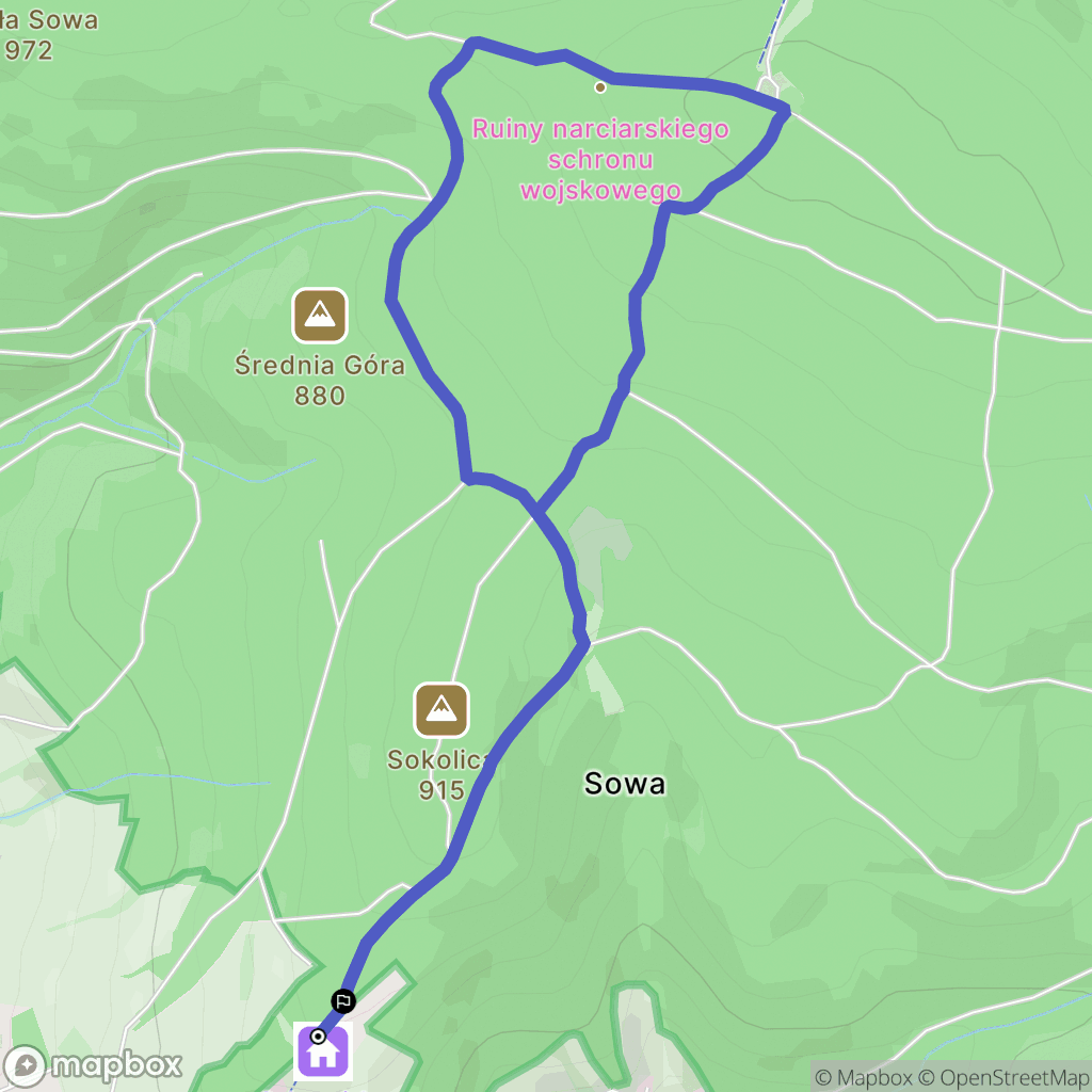 Ludwikowice Kłodzkie: mapa trasy - Poland