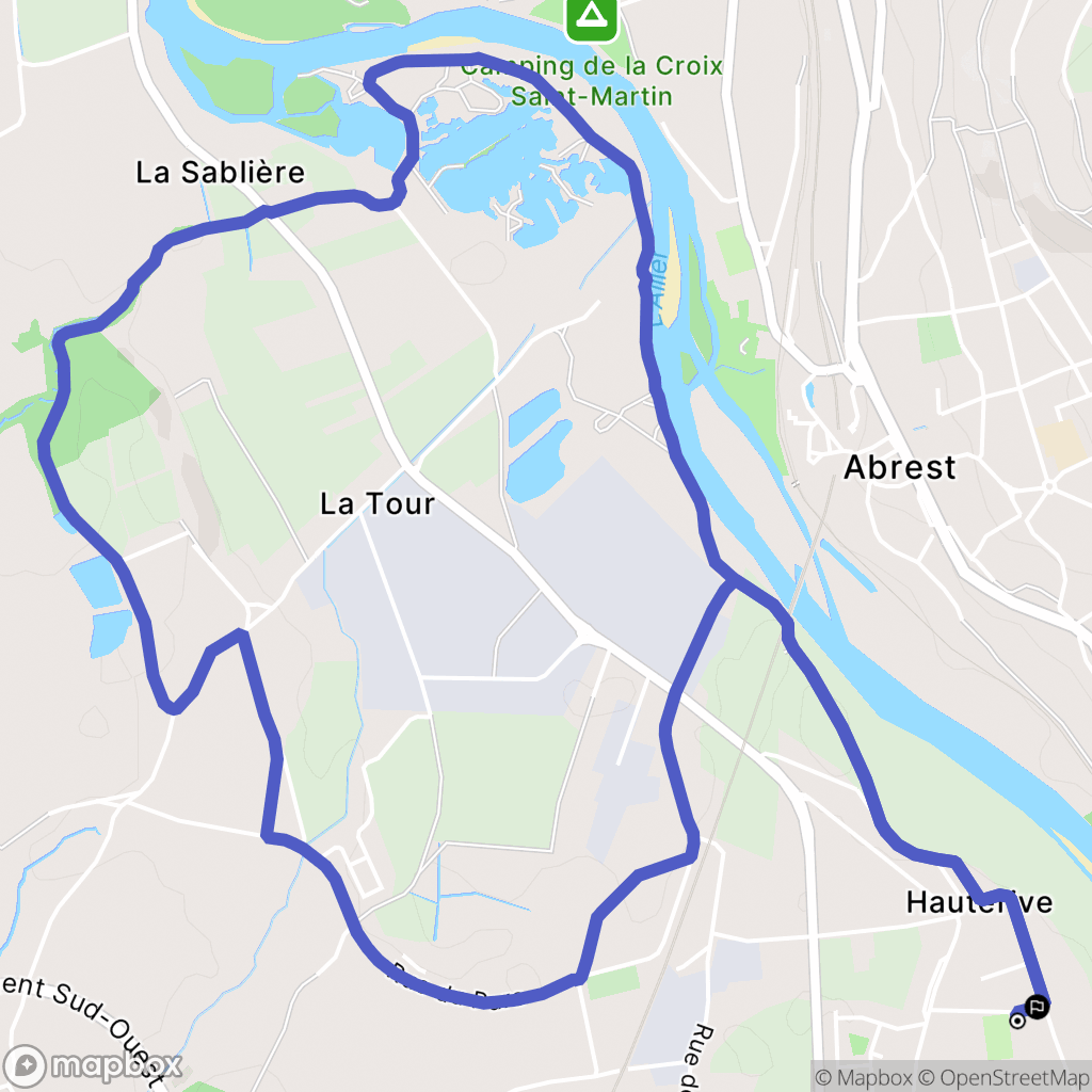 Hauterive : carte du parcours de randonnée - France