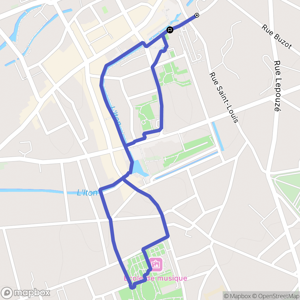 Évreux : carte du parcours de randonnée - France