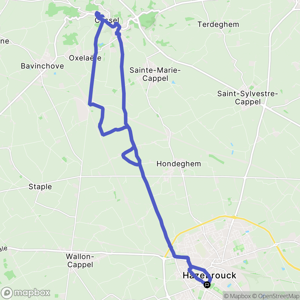 Hazebrouck : carte du parcours de randonnée - France