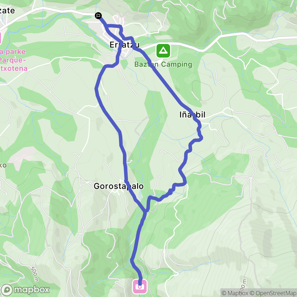 Erratzu : carte du parcours de randonnée - Spain