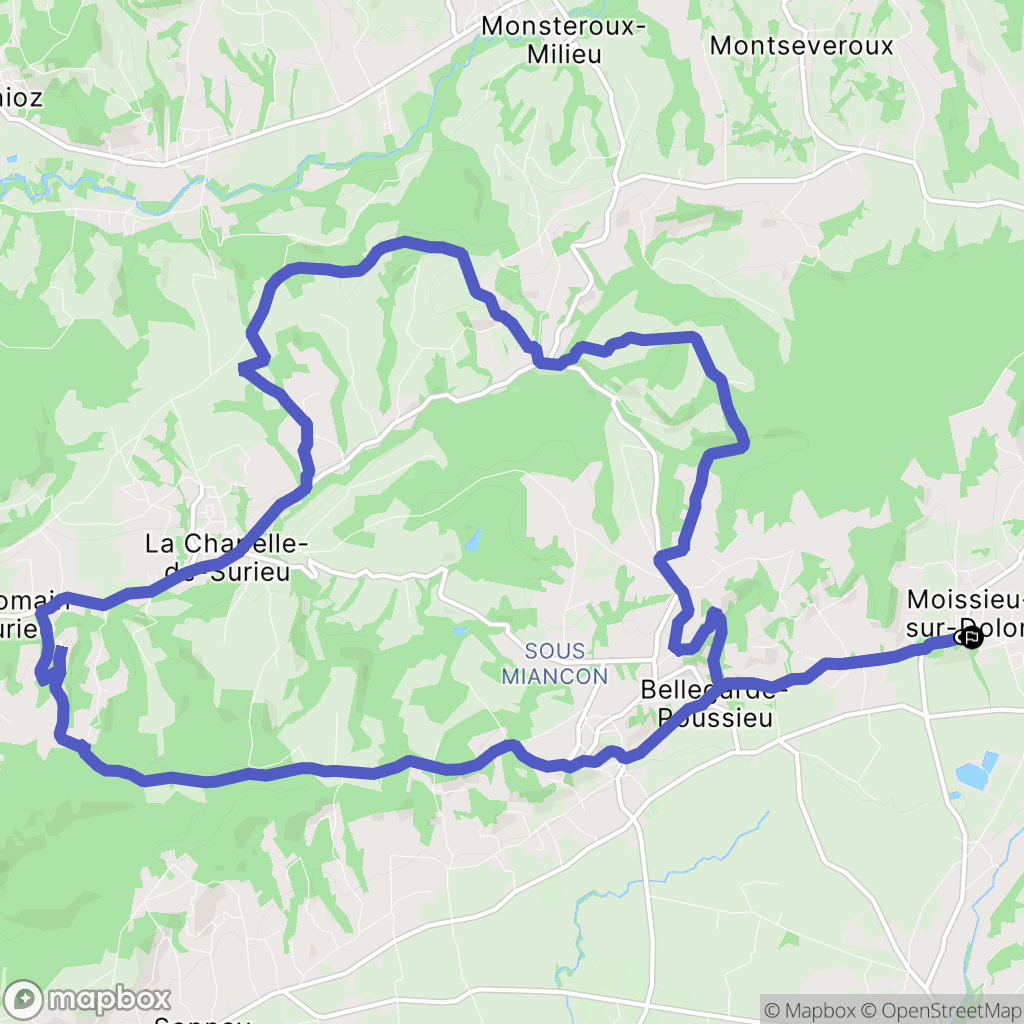 Moissieu-sur-Dolon : carte du parcours de randonnée - France