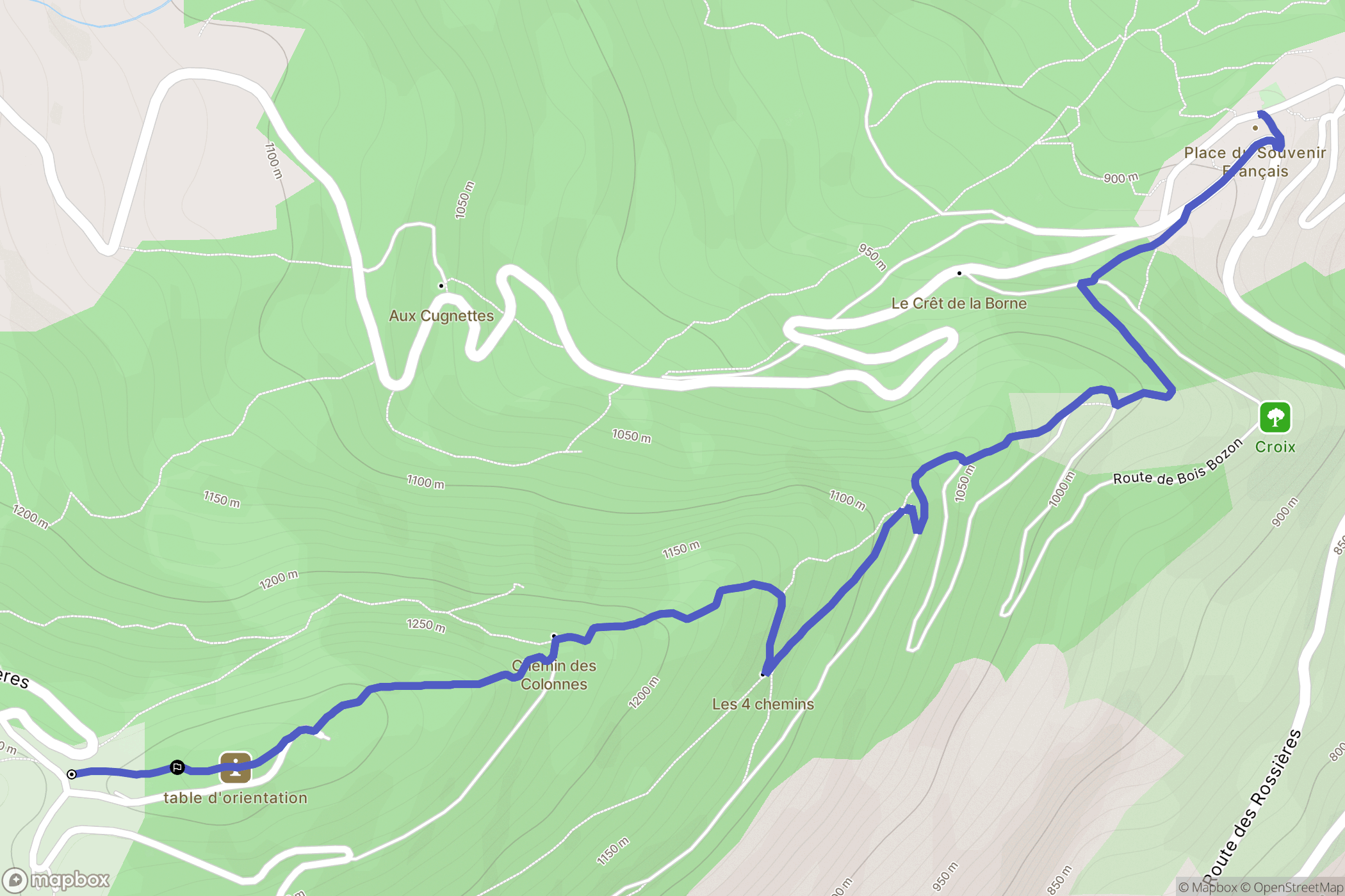 Saint-Pancrace : carte du parcours de randonnée - France