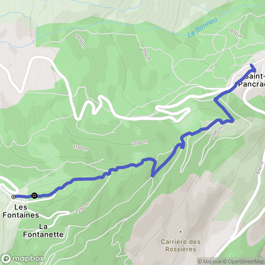 Saint-Pancrace : carte du parcours de randonnée - France
