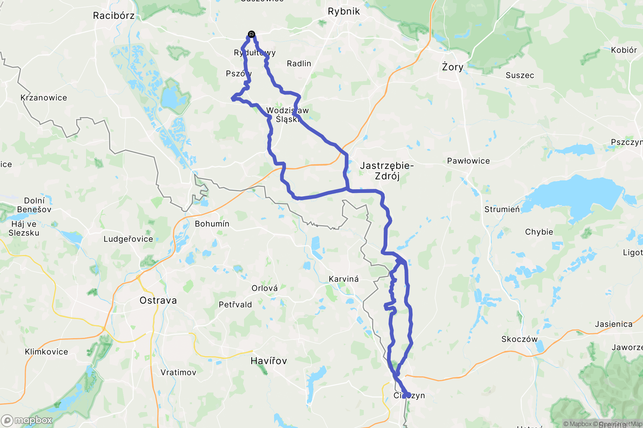 Rydułtowy: mapa trasy - Poland