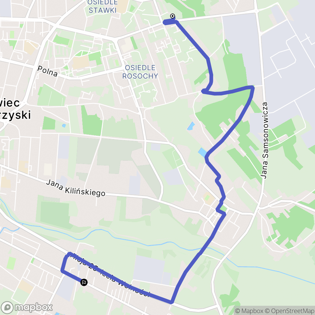 Ostrowiec Świętokrzyski: mapa trasy - Poland