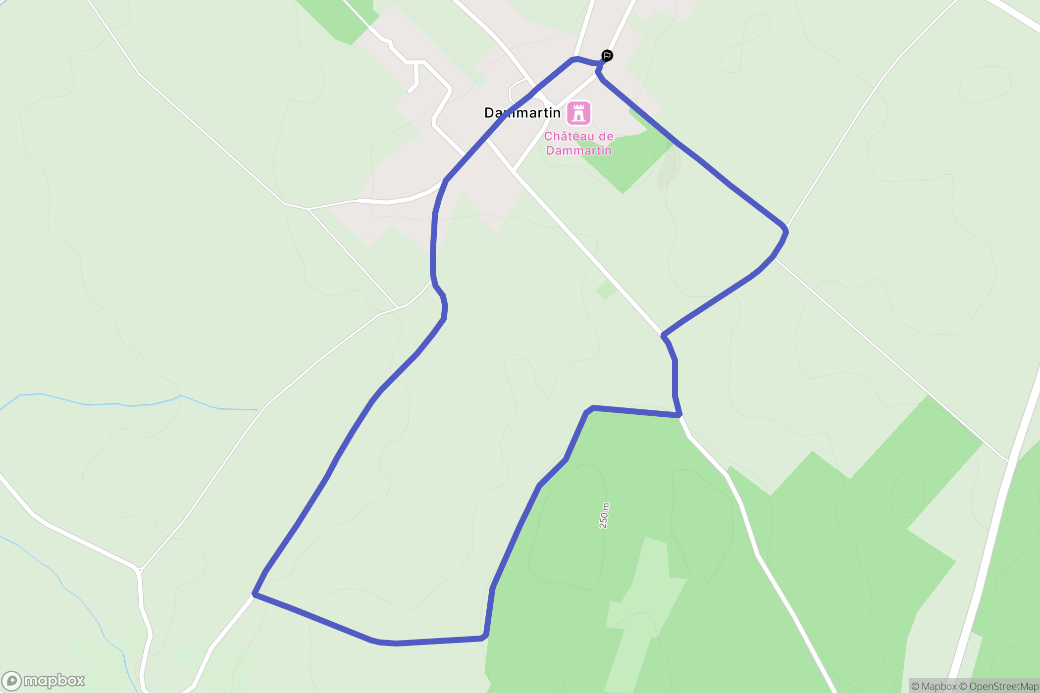 Dammartin-Marpain : carte du parcours de randonnée - France