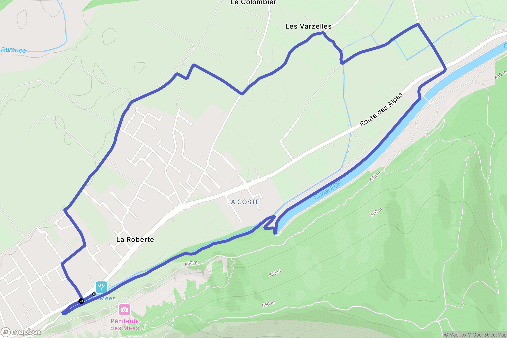 Les Mées : carte du parcours de randonnée - France