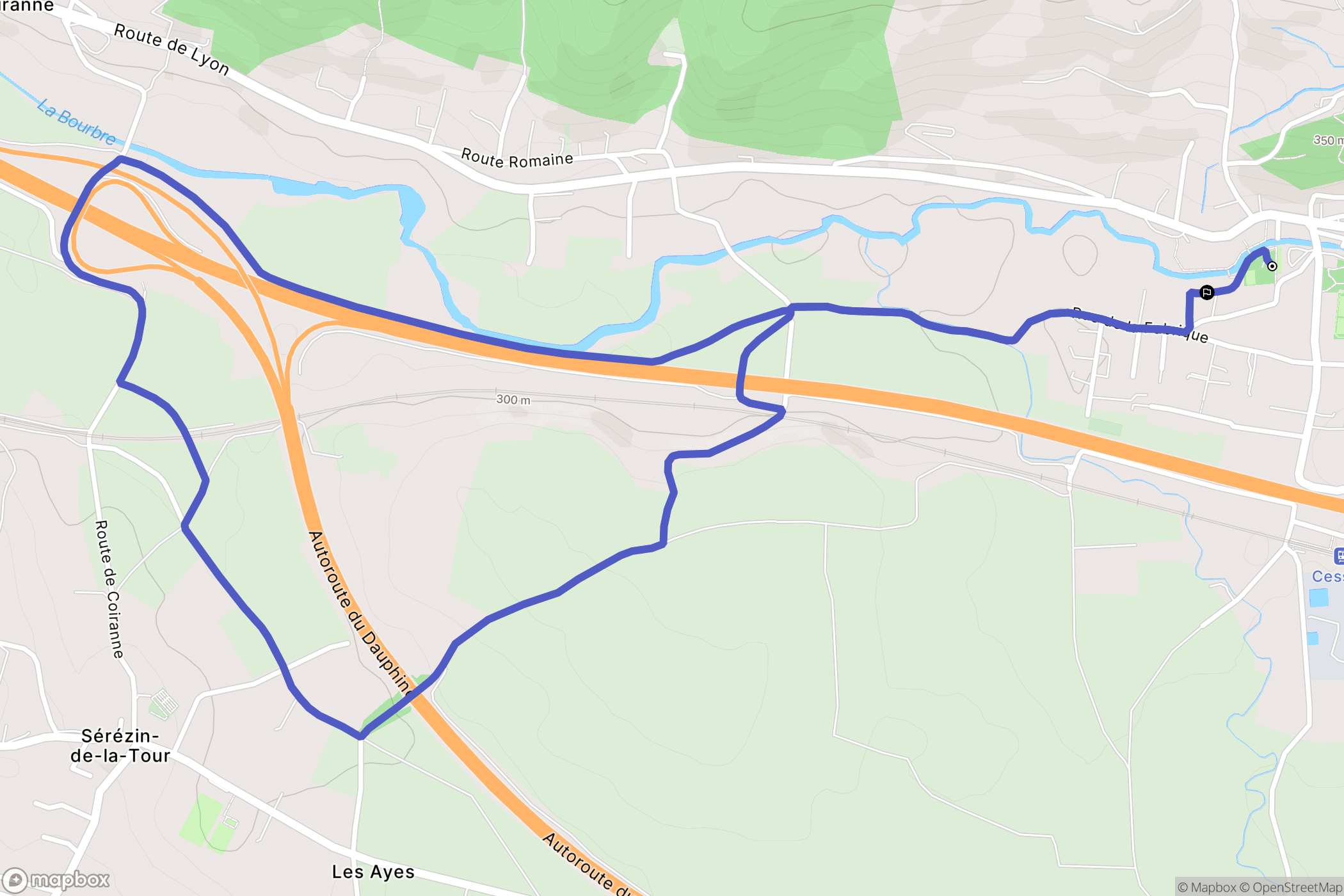 Cessieu : carte du parcours de randonnée - France