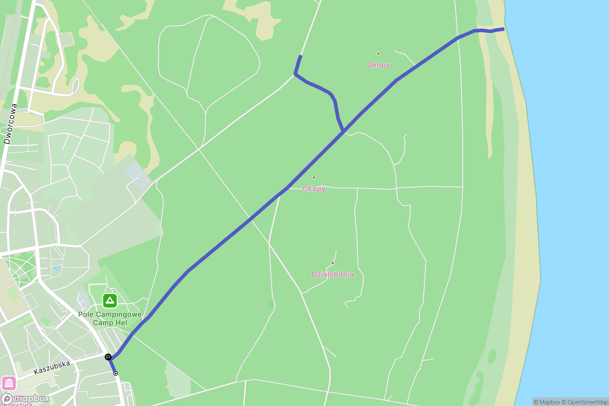 Hel: mapa trasy - Poland