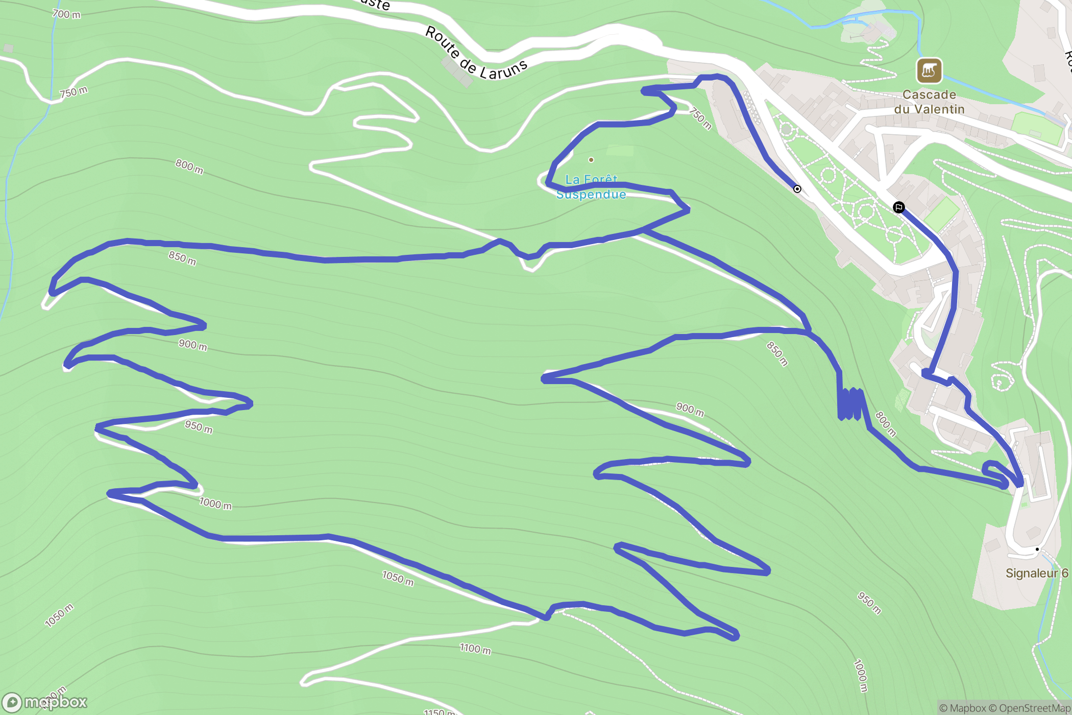 Eaux-Bonnes : carte du parcours de randonnée - France